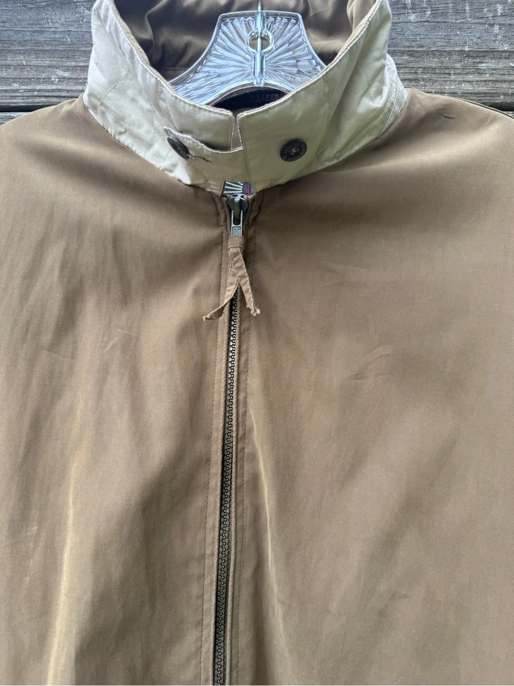 Weatherproof Garment Co Tan Microfiber Bomber Jacket Mens Size XL Full Zip